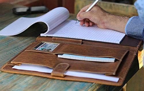Leather Business Portfolio Business Personal Organiser Folder Full Grain Leather padfolio by KomalC - Image 6