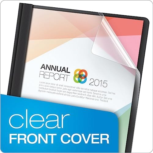 Oxford Clear Front Report Covers, Black, Letter Size, 25 per Box (55806EE) (Pack of 2) - Image 2