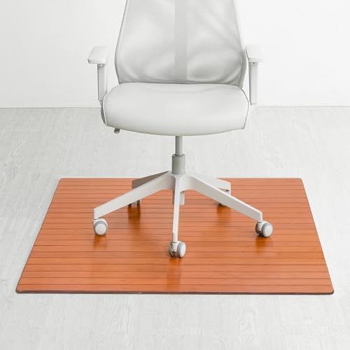 Anji Mountain 48" x 42" Bamboo Office Chair Mat for Carpet & Hardwood Floor by AnjiMountain