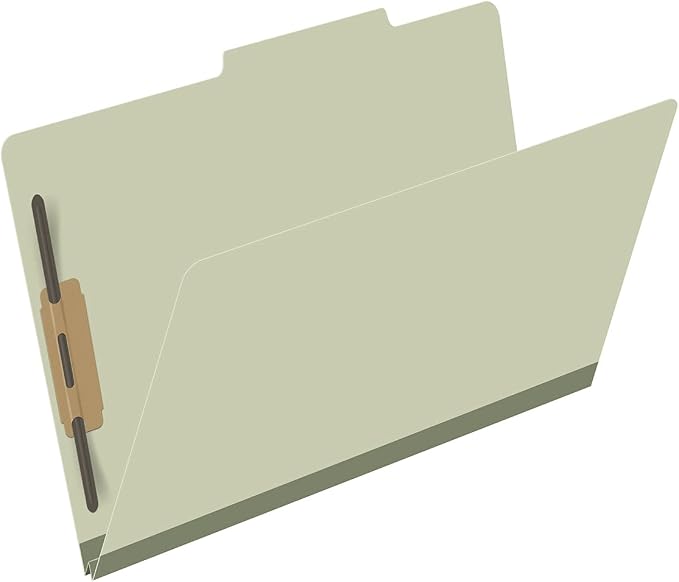 25 Pt. Pressboard Classification Folders, 2/5 Cut ROC Top Tab, Legal Size, No Dividers, Light Green (Box of 25) - Image 2