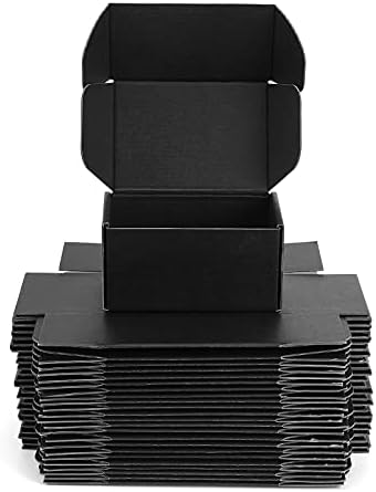 Black Shipping Boxes 6x4x3 Inches, 20 Pack by DUZCLI