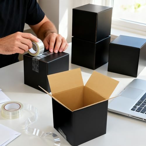 Black Shipping Boxes 6x6x6, 30 Pack Small Mailer & Packaging Boxes for Small Business, Heavy Duty Corrugated Cardboard, Perfect for Mailing & Shipping - Image 6