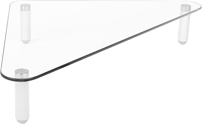 Kantek Glass Corner Monitor Riser, 19.7" x 11" x 3.25", Clear, Supports 40 lbs - Image 5