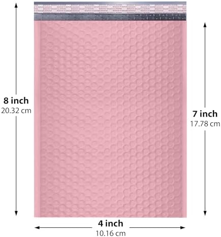 Light Pink Bubble Mailers 4x8, Poly Padded Envelopes #000, 1000 Pack - Image 2
