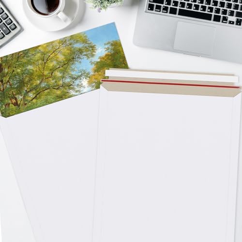 zmybcpack 25 Pack 13x18 inch Large Rigid Mailer Self Seal Photo Document Mailers, Stay Flat White Cardboard Envelopes White Photography Mailers for CD, Photos, Document - Image 5