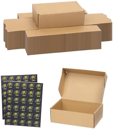50 Pack Small Shipping Boxes, 6x4x2 Inch Brown Cardboard Boxes for Small Business by TryDrem