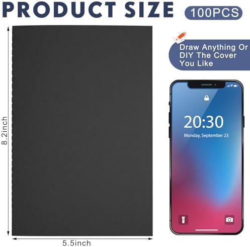 Mimorou 100 Pcs A5 Journals Notebooks Bulk,Black,Dot - Image 2