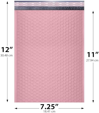 Light Pink Bubble Mailers 7.25x12 Poly Padded Envelopes #1 100 Pack - Image 2
