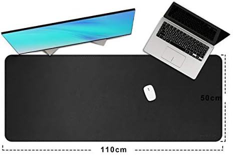 ZORESYN XXL PU Leather Desk Mat, 43.3"x19.7", Black - Image 2