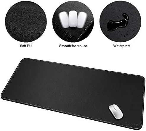 CENNBIE 59" x 27.5" Leather Desk Mat, Large Desk Pad XXL(Black) - Image 2