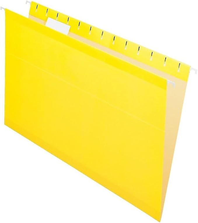 Pendaflex 04153 1/5 YEL Reinforced Hanging Folders, Legal Size, Yellow, 1/5 Cut, 25/BX (4153) by TOPSProducts