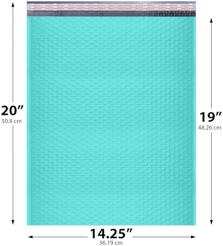 Teal Bubble Mailers 14.25x20, Self Seal Poly Padded Envelopes #7, 100 Pack - Image 2