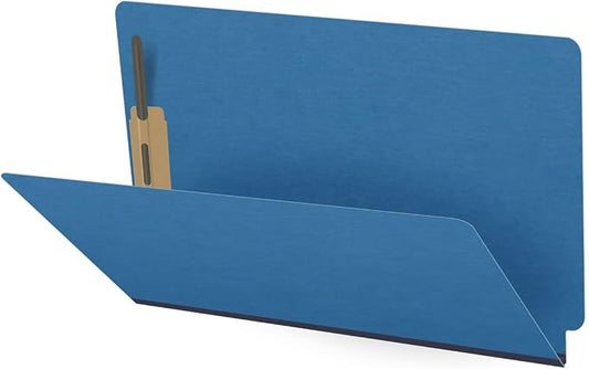 Ecom Folders End Tab Pressboard File Folders | Legal Size 25 Pt Stock with 2" Tyvek Expansion | Full Cut Tabs for Medical Charts, Legal Documents & Office Records | Royal Blue, Box of 25 by Ecom+Folders