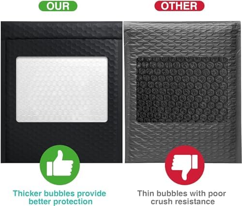 Metronic Bubble Mailers 8.5x12 250 Pack Black Waterproof Padded Envelopes - Image 3