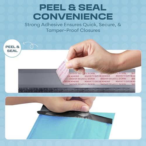 Light Blue Bubble Mailers 10.5x16 Poly Padded Envelopes #5 200 Pack - Image 4