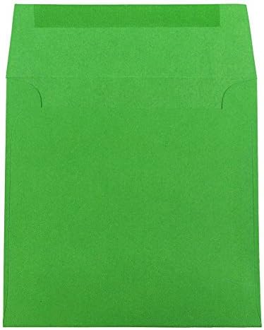 JAM PAPER 6.5 x 6.5 Square Colored Invitation Envelopes - Green Recycled - 100/Pack - Image 2