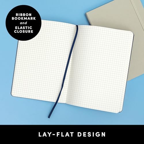 PAPERAGE Graph Paper Journal Notebook, (Cognac), 160 Pages, Medium 5.6 in x 8 in - 100 GSM Thick Paper – Hardcover Grid Notebook for Work or School - Image 3