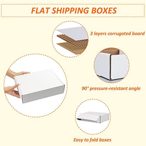 HORLIMER 12x9x3 inches Shipping Boxes Set of 20, White Corrugated Cardboard Box Literature Mailer - Image 3