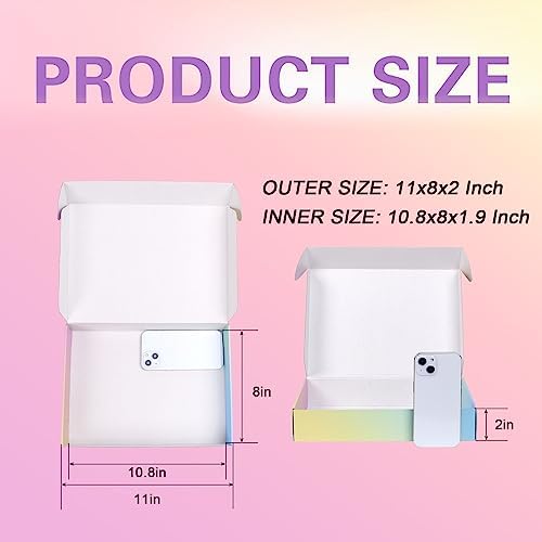 Shipping Boxes for Packaging, 11x8x2 Inches Corrugated Cardboard Boxes, Mailing Boxes for Small Business(15 Pack, Colorful) - Image 2