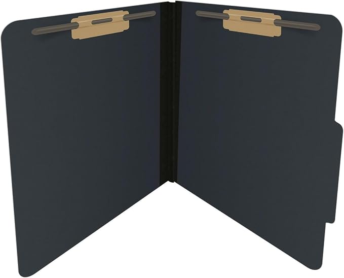 Top Tab Pressboard Folders, Letter Size, 2" exp, Fasteners Pos #1 & #3, Black (Box of 25) - Image 4
