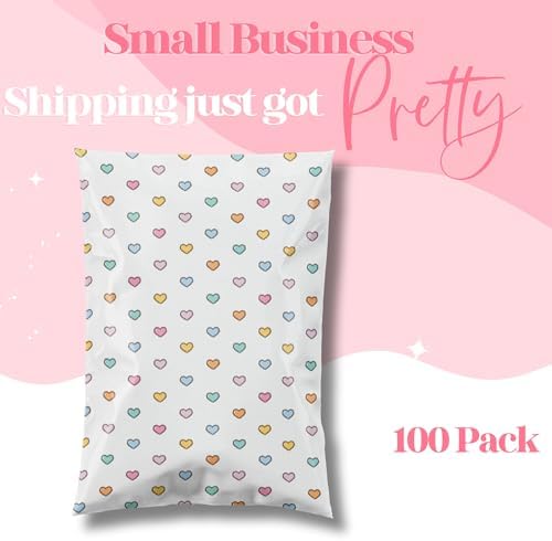 Pretty Package Store Poly Mailers 14.5x19, Preppy Hearts, 100 Pack - Image 5
