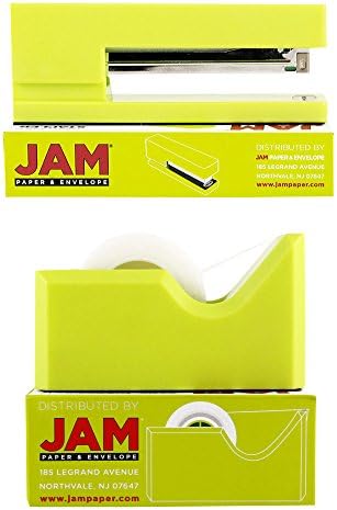 JAM PAPER Office Starter Kit - Green - Stapler, Tape Dispenser, Staples, Paper Clips & Binder Clips - 5/Pack - Image 4