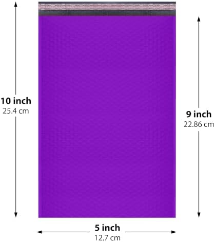 Purple Bubble Mailers 5x10, Self Seal Poly Padded Envelopes #00, 250 Pack - Image 2
