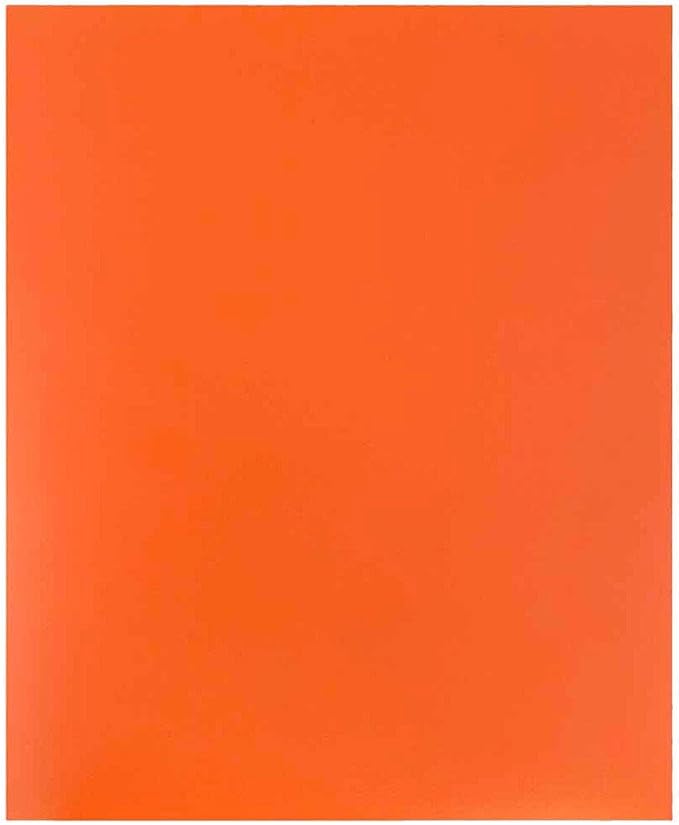 JAM PAPER Heavy Duty Plastic 2 Pocket Extra Tough School Folders - Orange - Bulk 48/Pack - Image 4
