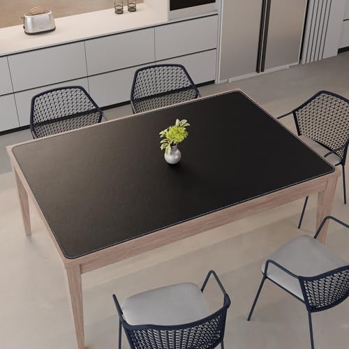 CENNBIE HUGE180 70.8" x 47" Black Leather Desk Mat for Conference Table, Dining Table, Work Table, Banquet Tables, Library Table - Image 6