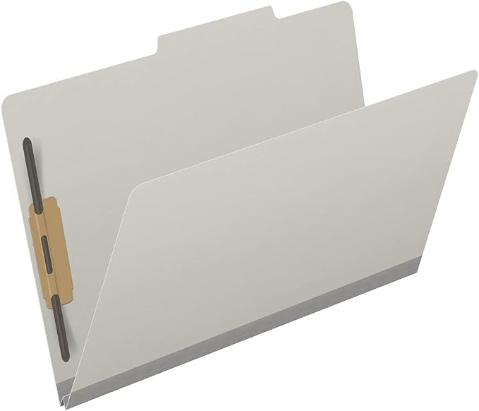25 Pt. Pressboard Classification Folders, 2/5 Cut ROC Top Tab, Legal Size, No Dividers, Light Gray (Box of 25) - Image 2