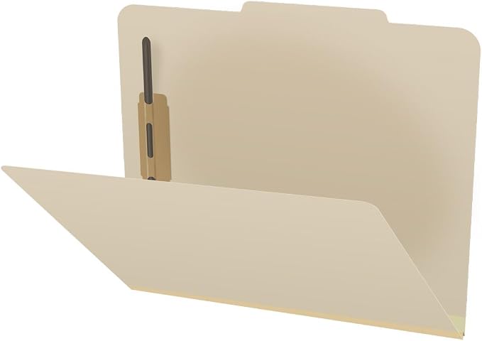 Top Tab Pressboard Folders, Letter Size, 2" exp, Fasteners Pos #1 & #3, Manila (Box of 25) by Ecom+Folders