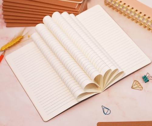 48 Pack A5 Lines Notebook Bulk Kraft Cover College Ruled, Lined Paper Travel Journals Composition Diary Subject Notebooks Planner, 60 Pages, 8.3”x 5.5” - Image 3