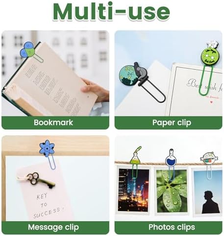 Paper Clips, 24pcs Science PaperClips Medium Colored Binder Clips Assorted Book Mark for Paperwork Office School Supplies Chemistry Gifts - Image 5