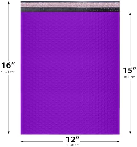 Purple Bubble Mailers 12x15, Self Seal Poly Padded Envelopes, 100 Pack - Image 2