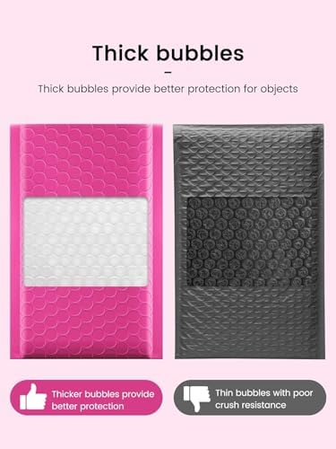 GSSUSA Pink Bubble Mailers 6x10 Small Padded Envelopes 1000 Pack Self-Seal - Image 6