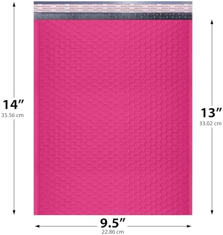 Hot Pink Bubble Mailers 10x13, Self Seal Poly Padded Envelopes, 200 Pack - Image 2