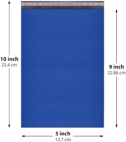 Royal Blue Bubble Mailers 5x10, Self Seal Poly Padded Envelopes #00, 250 Pack - Image 2