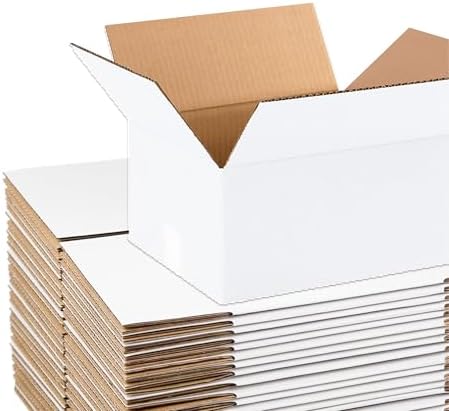 BOX USA White Shipping Boxes 12"L x 10"W x 6"H (25 Pack) Small Medium Mailing Box for Small Business Packaging, Mailers, Gifts & Storage by BOXUSA