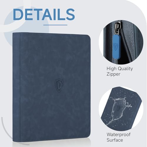 Card Binder with 1024 Cards,16 Pocket Trading Card Binder Includes 32 Page Storage Sleeves,Collection Card Album,Card Holder to Organize and Protect Cards,Navy Blue - Image 2