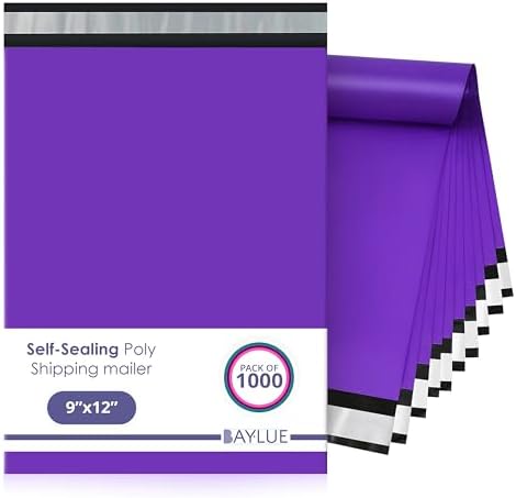 Purple Poly Mailers 9x12, Self Seal Shipping & Mailing Bags, 1000 Pack Bulk by BAYLUE