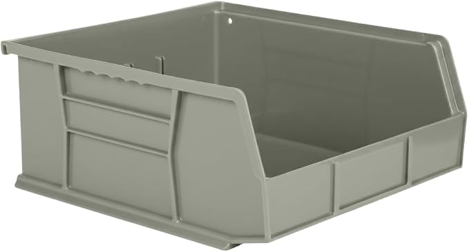 HE HUDSON EXCHANGE 11" x 11" x 5" (3 Pack) Plastic Stackable Storage Bin, Gray/Brown - Image 4