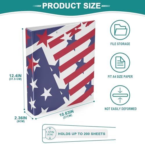 3 Ring Binder 1.5 Inch Clipboards Binders with Interior Pockets Round Ring Binder for Office Supplies and School - Image 5