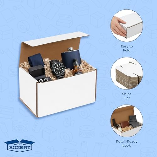 The Boxery Corrugated Mailers White Tuck Shipping Boxes (4x3x3) - Image 5