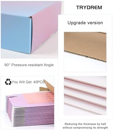 11x8x2 Inch Shipping Boxes 40 Pack, Purple Gradient Mailer Packaging Box, Corrugated Cardboard Boxes for Gift Small Business Literature - Image 3