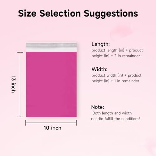Pink Shipping Bags, Self-Seal Poly Mailers 10x13 Inch, 50 Pack - Image 3