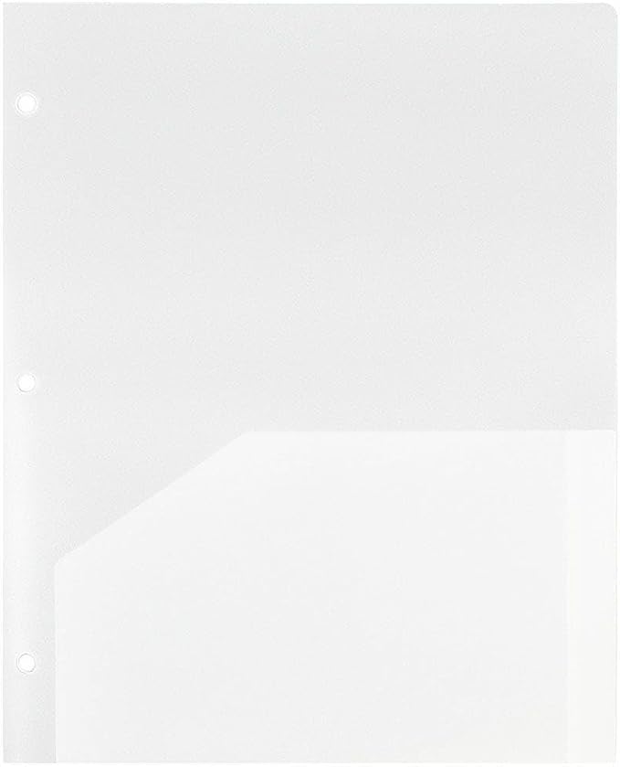 JAM PAPER Heavy Duty Plastic 3 Hole Punch Pocket Folders - Extra Tough School Folders - Clear - 3/Pack - Image 4