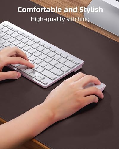 PU Leather Desk Pad Protector - 36"x17" Large Non-Slip Desk Mat, Waterproof Office Desk Blotter & Mouse Pad for Keyboard, Laptop - Home & Office (Coffee Brown) - Image 3