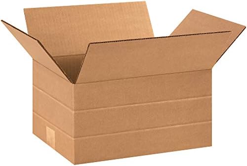 BOX USA Multi-Depth Shipping Boxes Medium 12"L x 9"W x 6"H 25-Pack - Corrugated Cardboard Box for Moving, Mailing, Packing, Packaging and Storage by BOXUSA