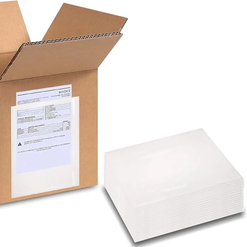 PSBM 1000 PCS 5.5 x 10 Inch Clear Blank Packing List Envelopes, Shipping Documents Pouches/Sleeves for Mailing Labels, Invoices, Documents and Packing Slips by PackagingSuppliesbymail