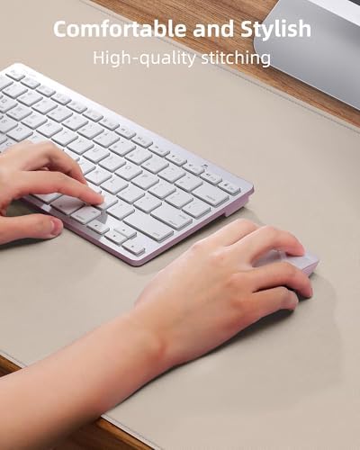 AFIING Leather Desk Pad Protector,48" x 17", Beige - Image 3